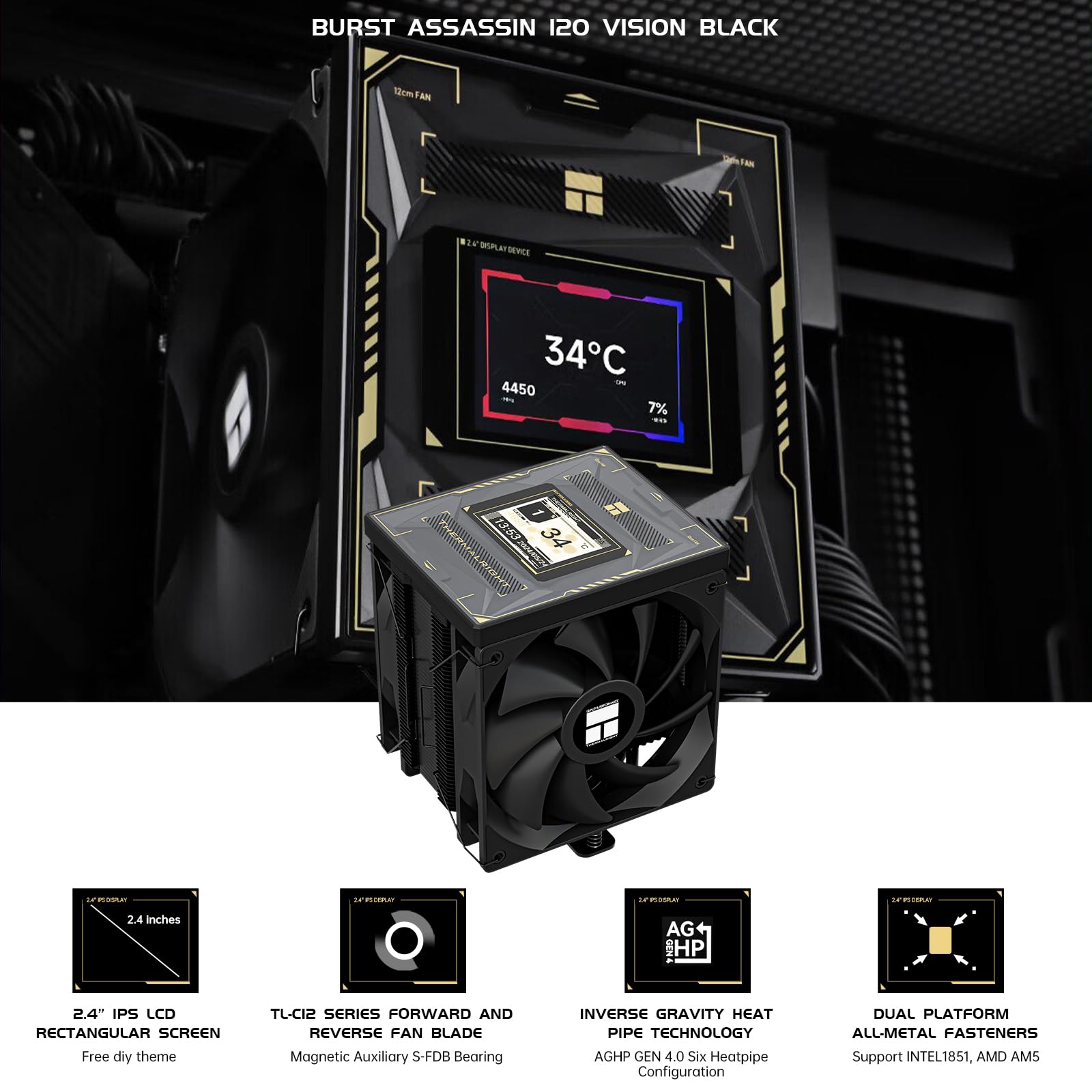 Amazon.co.jp: Thermalright Burst Assassin 120ビジョンデジタルCPU